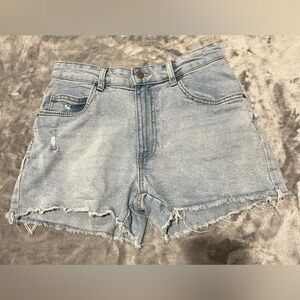Cotton On Light Blue Distressed Cut Off Jean Shorts